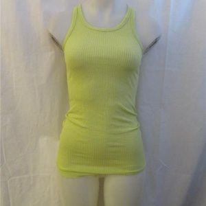 STEFANO MORTARI GREEN RIBBED ,STRETCH TANK TOP  M